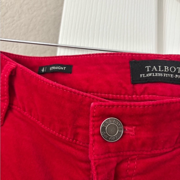 Red velvet Talbots Straight-Leg pants size 4 - Picture 3 of 4